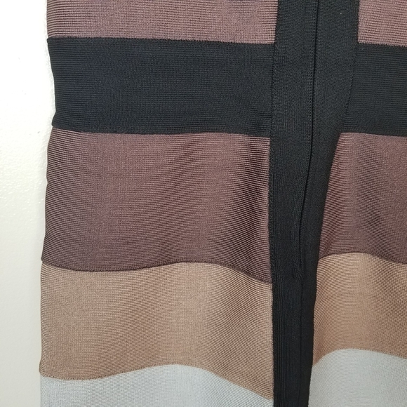 HERVE LEGER Multicolored Striped Bandage Dress Criss Cross Halter Neck US S - Picture 7 of 13